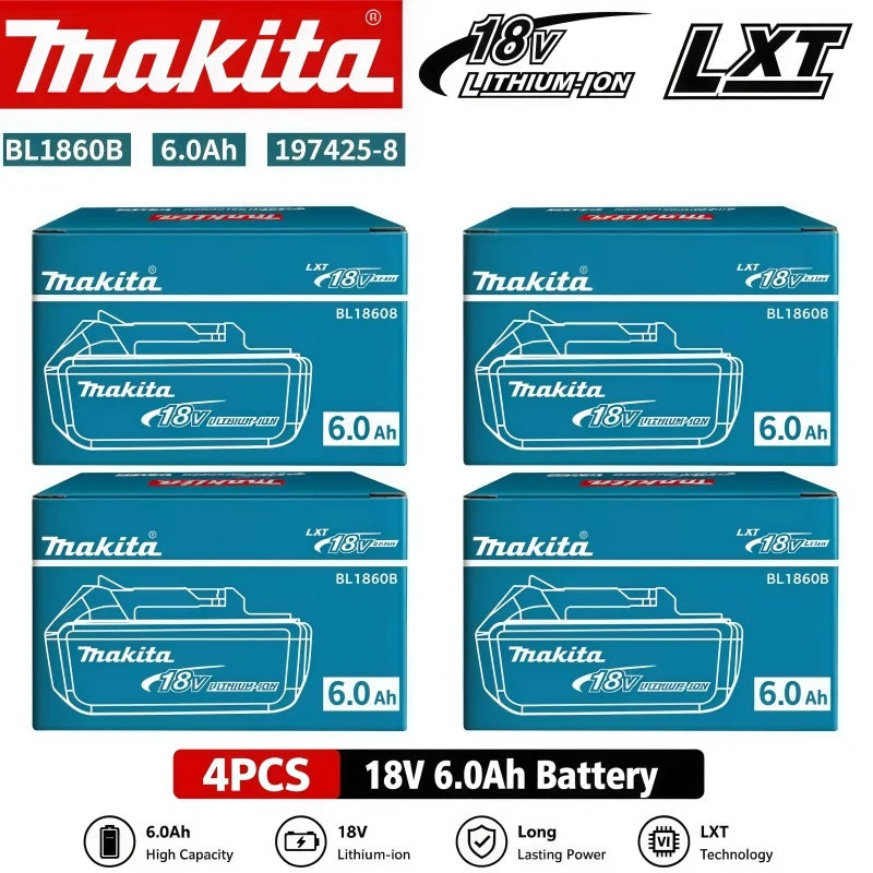 2026 Authentic Makita 6.0Ah Battery, Hot Selling 18V Tools Battery, Replaceable BL1830B L1840B L1850B L1860B, Power Tool Battery