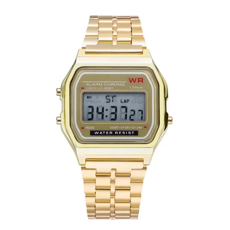 Steel Strap Watches Women Watch Men Business Clock Multifunction LED Digtal Sports Wrist Watch Electronic Clock Electron Wi