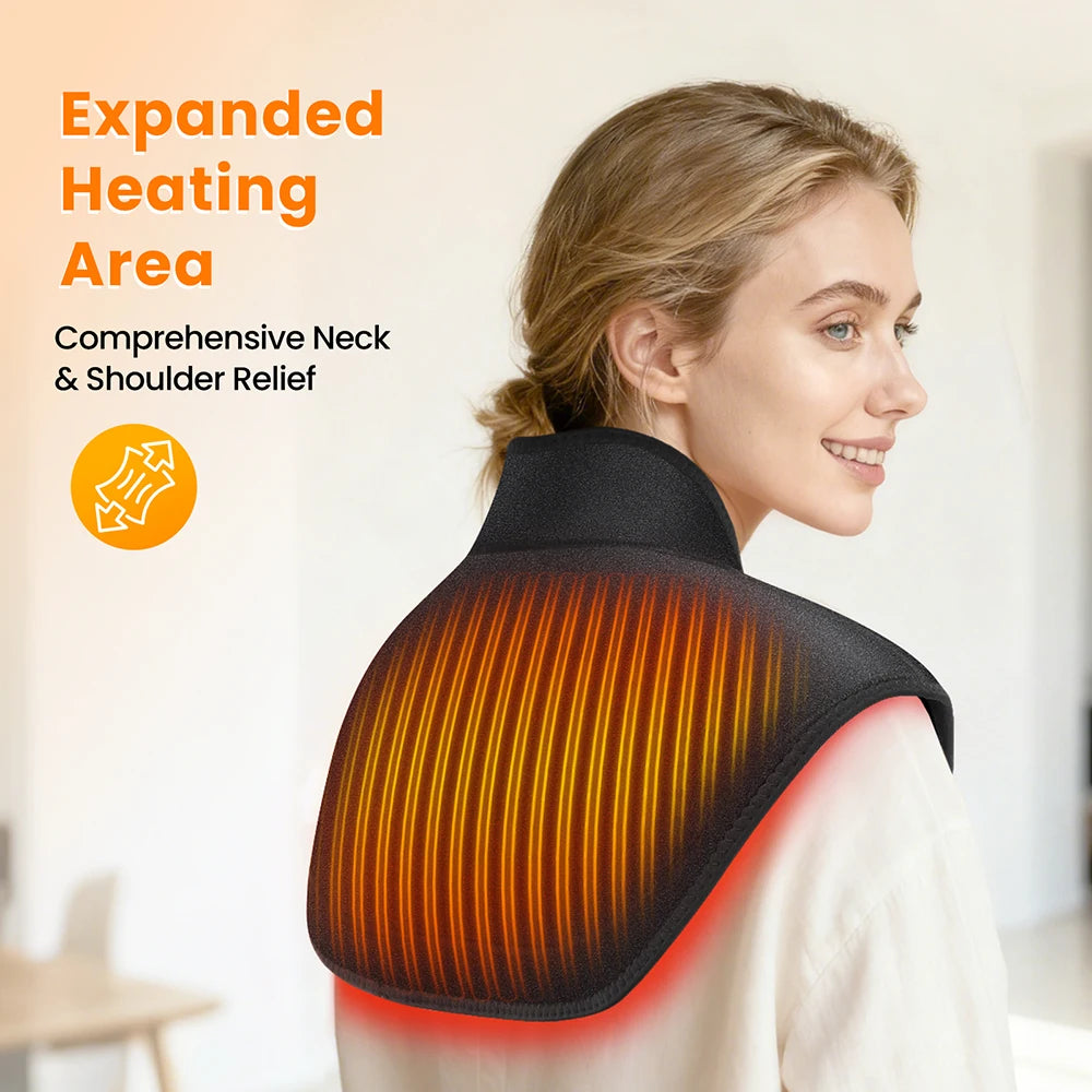 Cordless Heating Shawl Heated Pad for Neck Shoulder Joint Muscle Soreness Pain Relief LCD Display Winter 4-Level Hot Compress