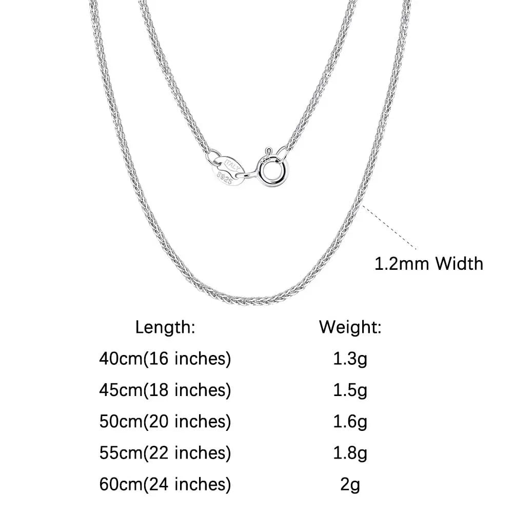 ORSA JEWELS 925 Sterling Silver Chain Necklaces Fashion Party for Men Women DIY Jewelry Simple High Quality 16-24 Inch Wholesale