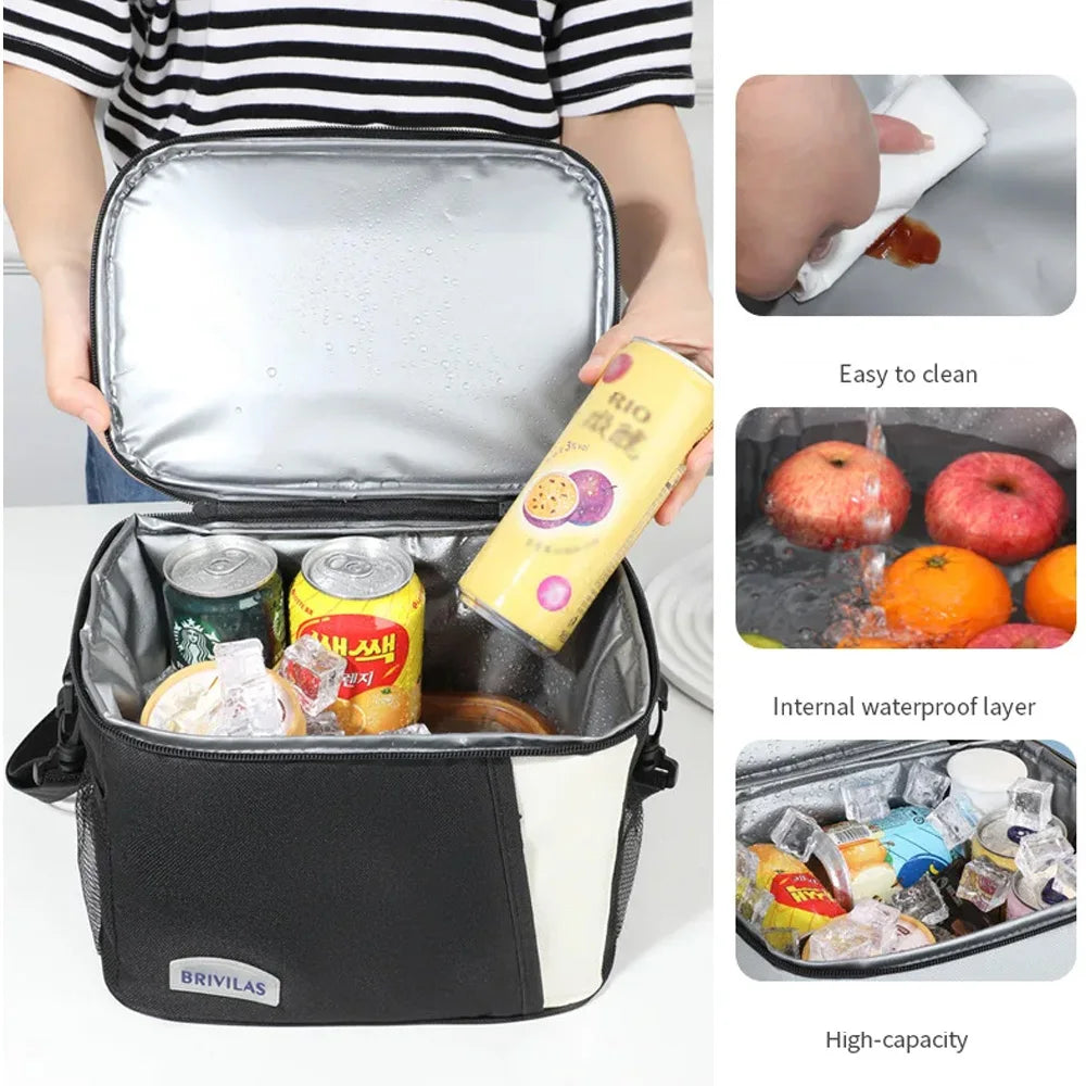 Insulated Lunch Bag Large Reusable Lunch Bags with Adjustable Shoulder Strap for Women Men, Ideal for Work, School & Outdoor Use