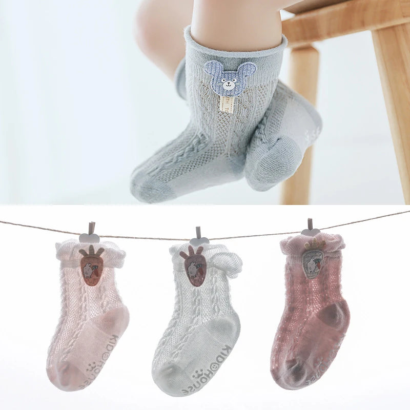 1 Pair Children Socks Girls Boys Baby Newborn Accessories Anti Slip Animals Kids Toddlers Gift Clothes Infant Breathable Cartoon