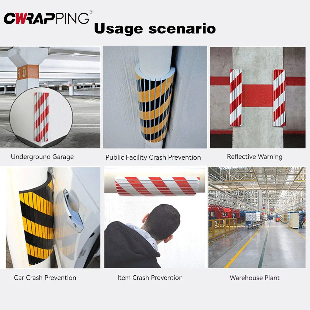 Car Foam Warning Signs Bumper Cylinder Garage Wall Protector Foam Edge Corner Cars Anti-collision Sticker Protecting Wall Corner