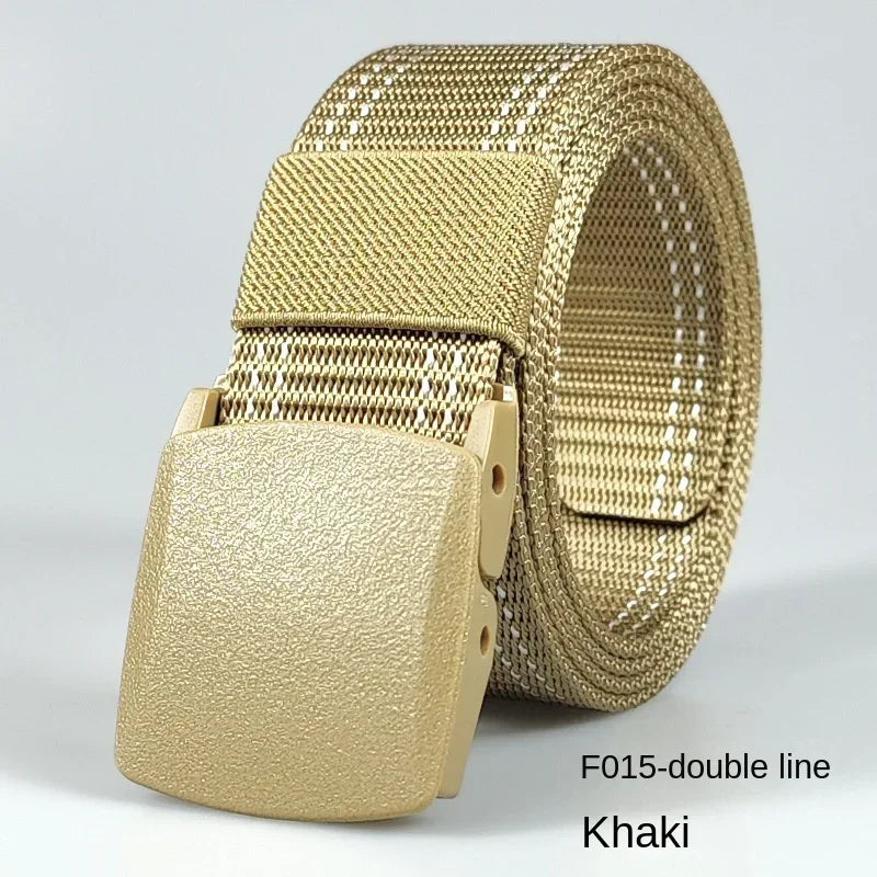 Automatic Buckle Nylon Women's Belts Canvas Outdoor Travel Premium Pants Sports Non-metallic Belts for Men White Black Blue Red