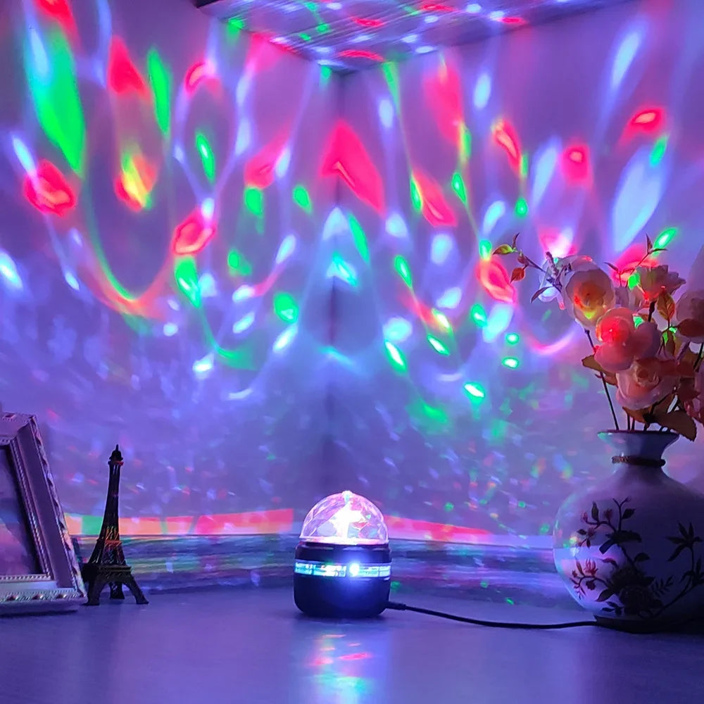 RGB Galaxy Aurora Projection Lamp USB Powered Remote Control Auto Rotate Star Night Light For Bedroom Home Theater Ornament