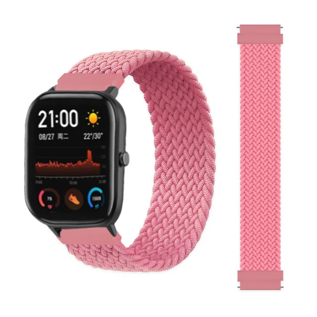 20mm 22mm Watch Straps For Amazfit GTS/4/3/2/2e/GTS2 Mini/GTR 4/3 pro/GTR2/2e/2 Braided solo loop Bracelet Amazfit bip 6 5 band