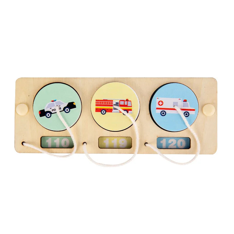 DIY Montessori Busy Board Wooden Accessories Hand Pulled Wheel Gear Drum Car Board Castle Early Educational Toy For Childre Gift