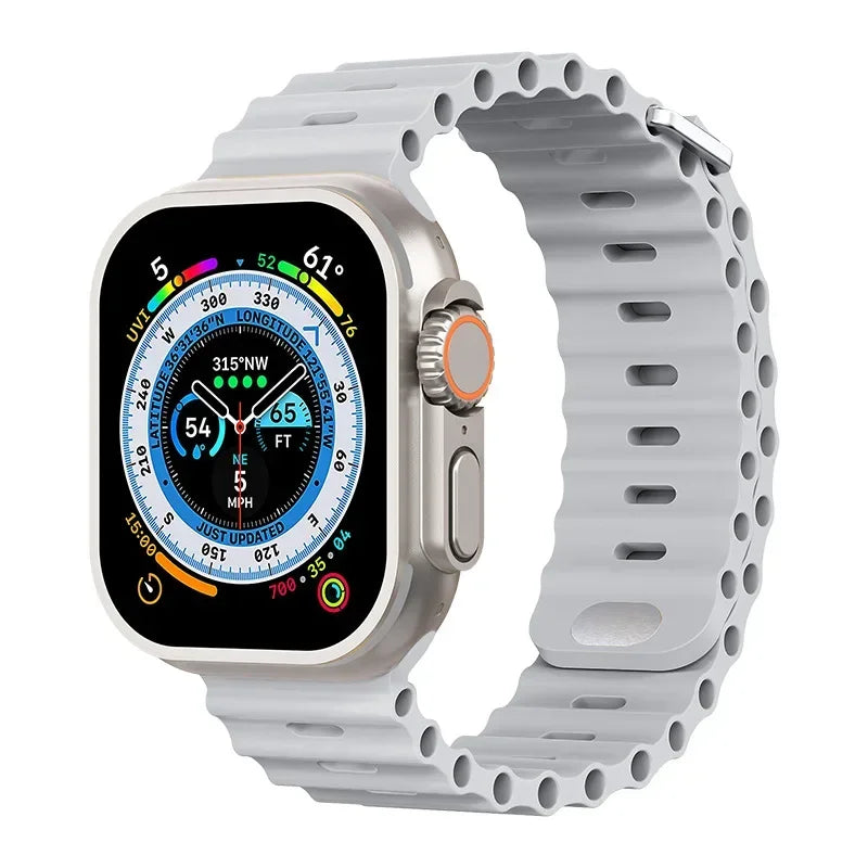 Ocean Strap for Apple Watch Ultra 3/2/1 11 10 46mm 9 8 7 49mm 45mm 41mm Silicone Band for 6 5 4 3 SE3 44mm 40mm 42mm Accessories