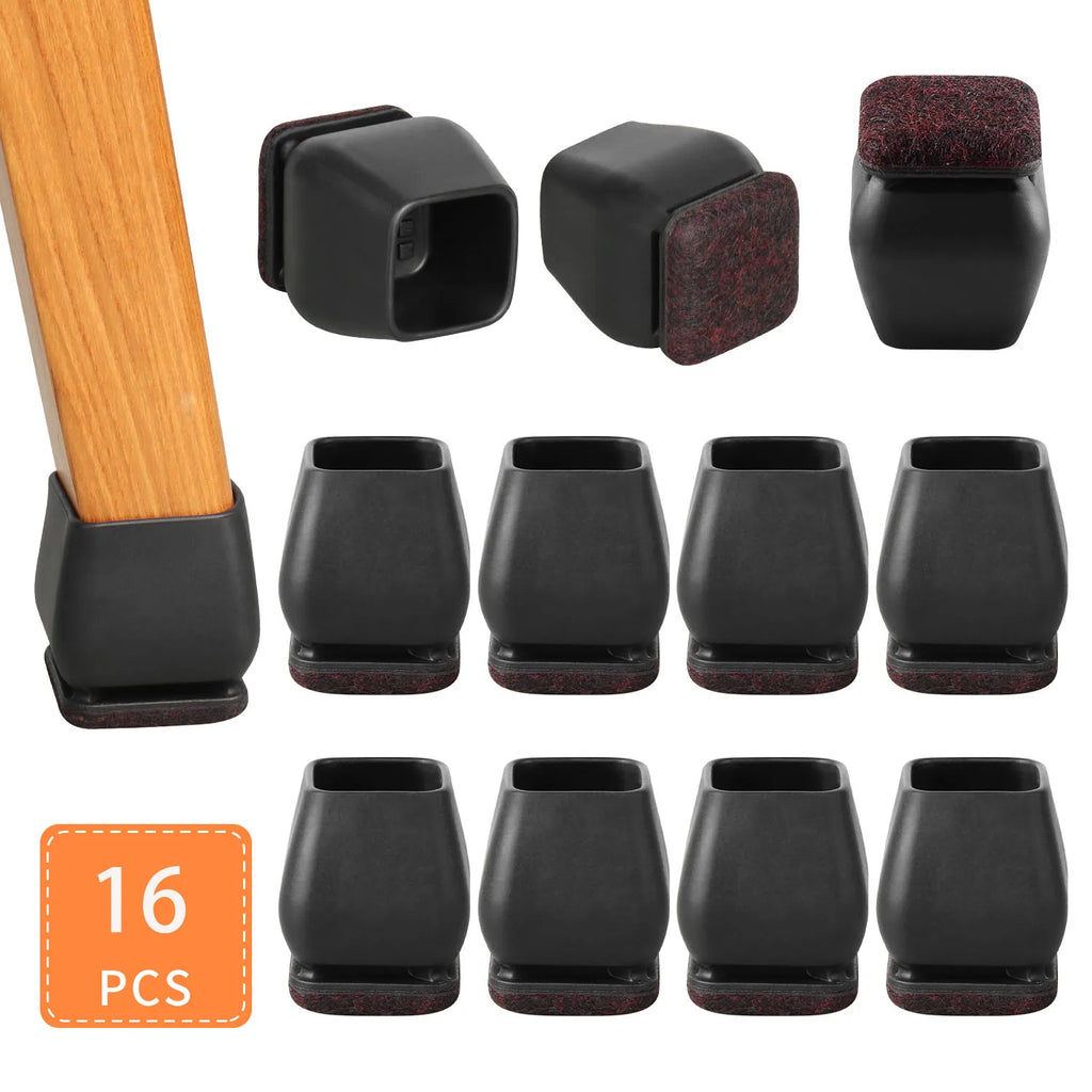 16PCS Silicone Chair Legs Pads Non-Slip Felt Chair Feet Caps Furniture Floor Protectors No Scratches Reduce Noise Home Decor