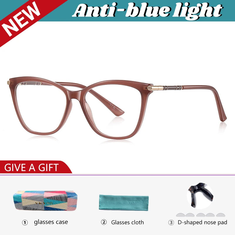 VICKY Classic Minimalist Geometric Design Fashionable Anti-blue Light Reading Glasses Customized Prescription Available LS211
