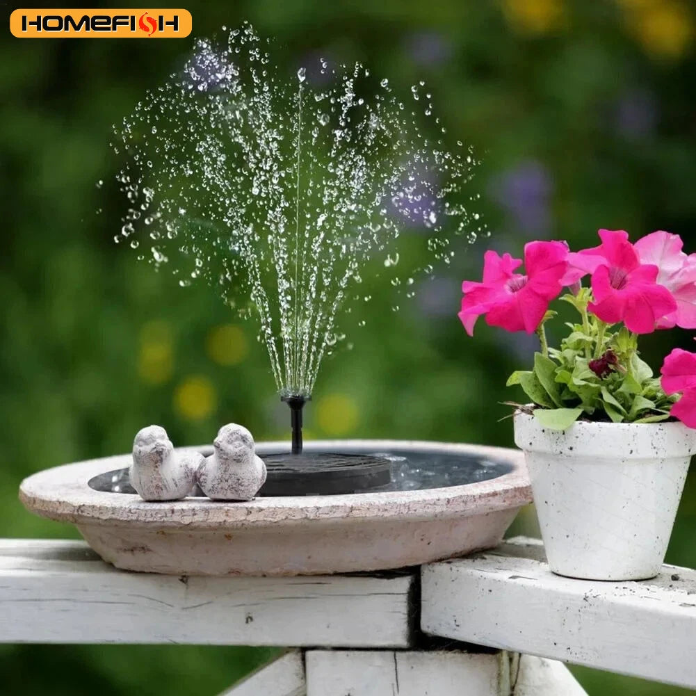 HOMEFISH Mini Solar Water Fountain - Solar-Powered Pool/Pond Waterfall, Outdoor Garden Decoration & Bird Bath Supplies