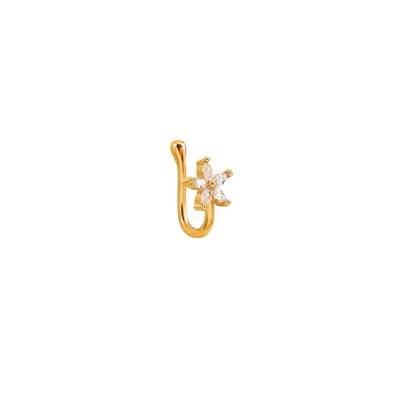 1Pc Chic U-Shape Non-Piercing Nose Ring for Women Simple Hip Hop Shiny Zircon Fake Nose Clip Body Piercing Jewelry Accessories