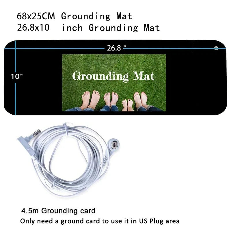68x25cm PU Leather Grounding Mat Earthing Pad EMF Protection Sleep Support Stress Relief Pain Relief Anxiety Relief for Home Pro