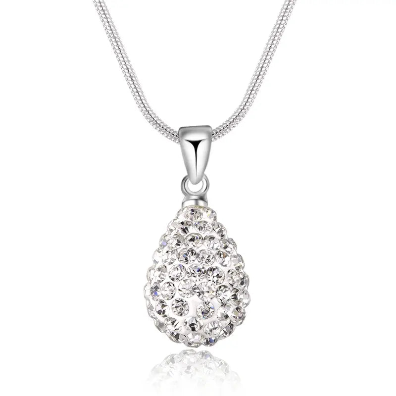 Fashion 925 Sterling Silver 18-24 Inches Exquisite Water Drop Zircon Necklace For Charm Women Wedding Gift Jewelry Party Wholesa
