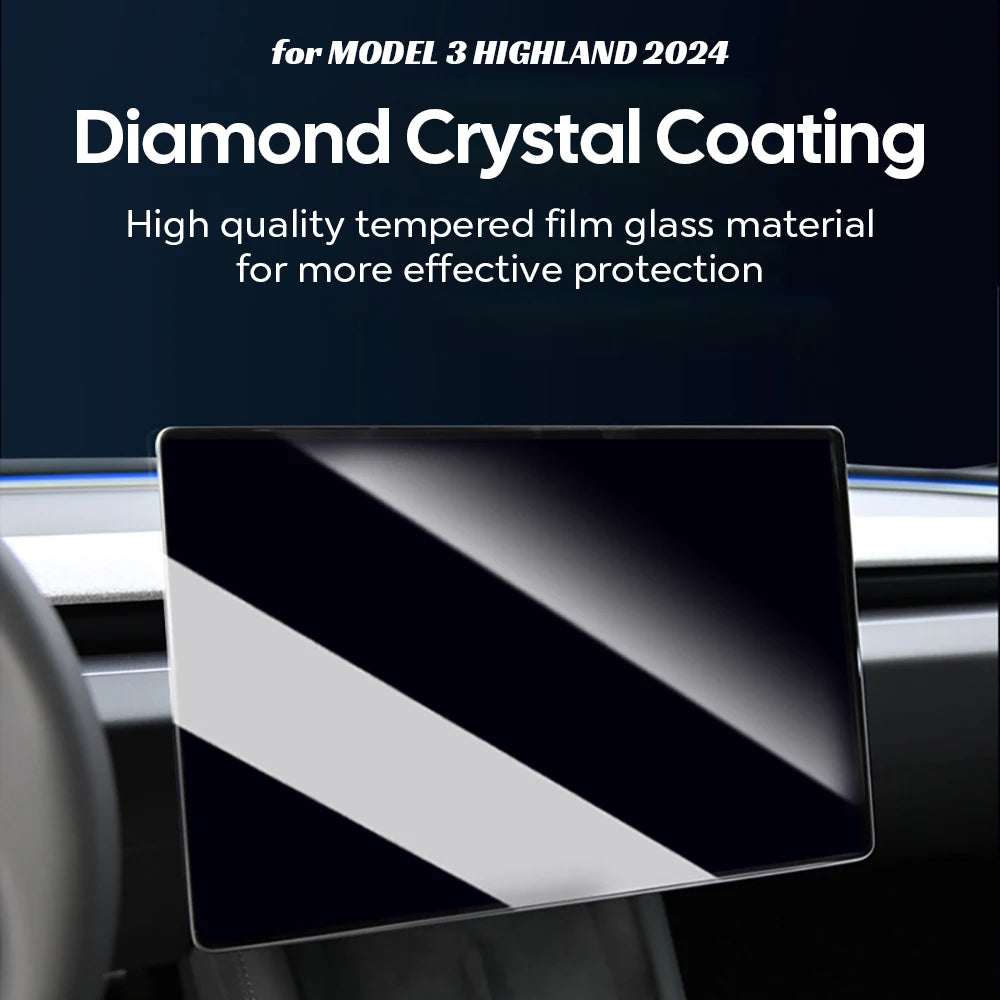 Tempered Glass Film Protector for New Tesla Model Y Launch 2026 Model 3 Highland 2024 Rear Row Center Control Screen Protective