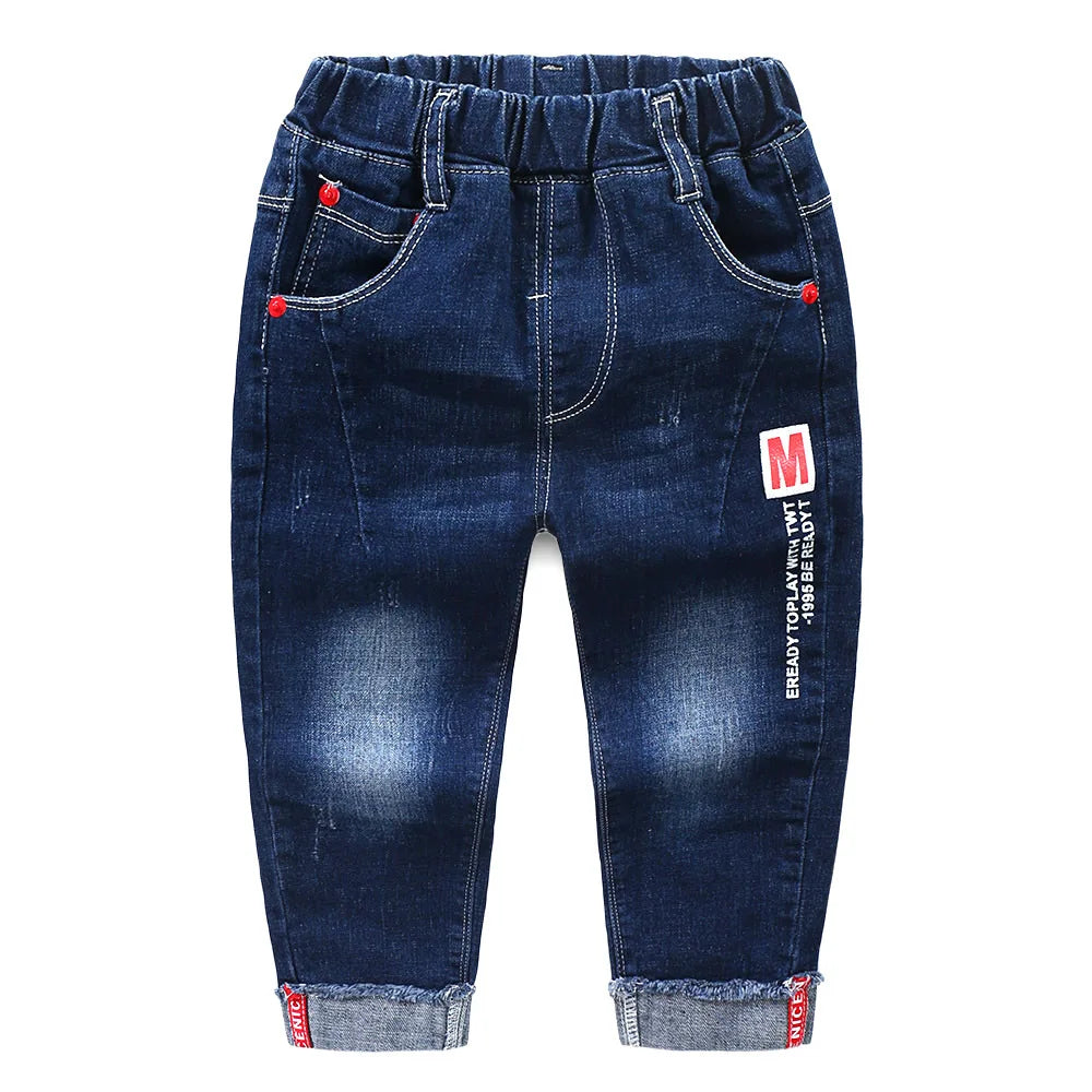IENENS Kids Boys Jeans Baby Clothes Classic Pants Children Denim Clothing Infant Boy Casual Bowboy Bottoms Trousers  4-11 Years