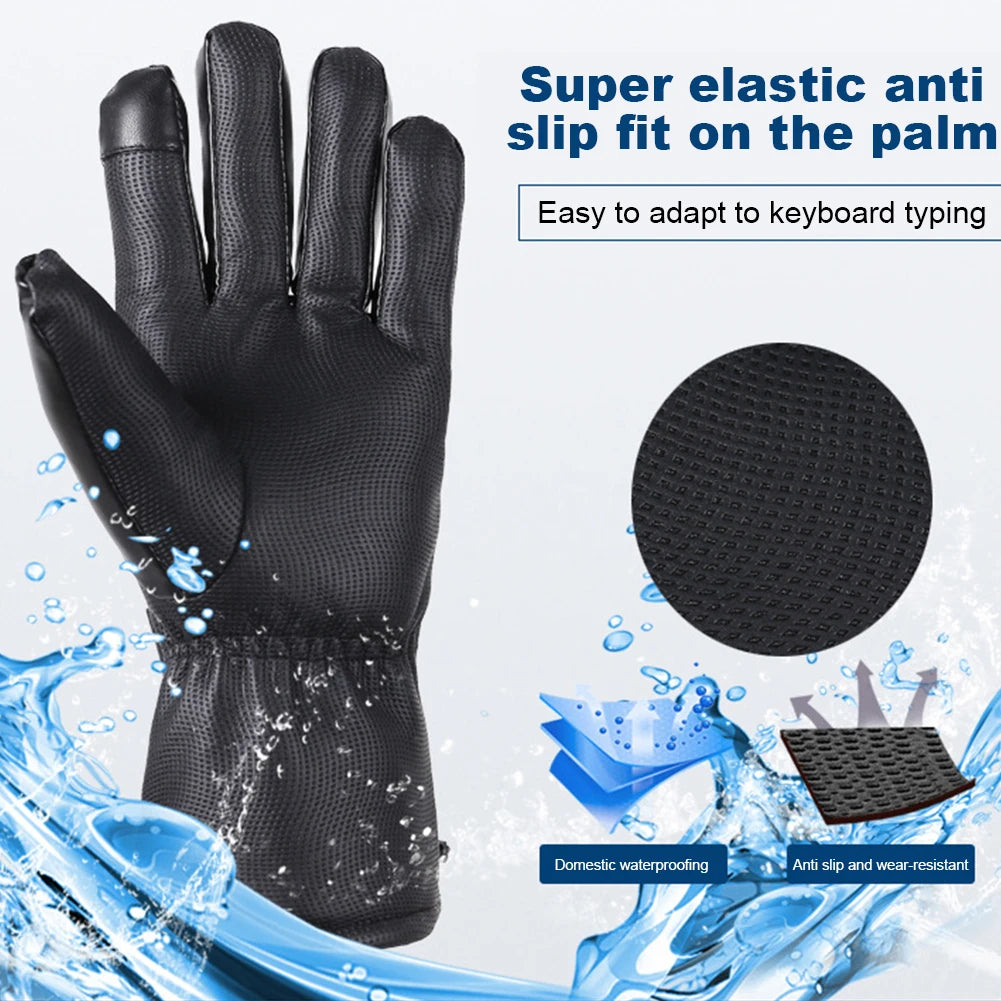 Heated Gloves 3 Levels Temperature Battery Powered Heating Gloves Cold Weather Thermal Motorcycle Gloves Outdoor Ski Accessories