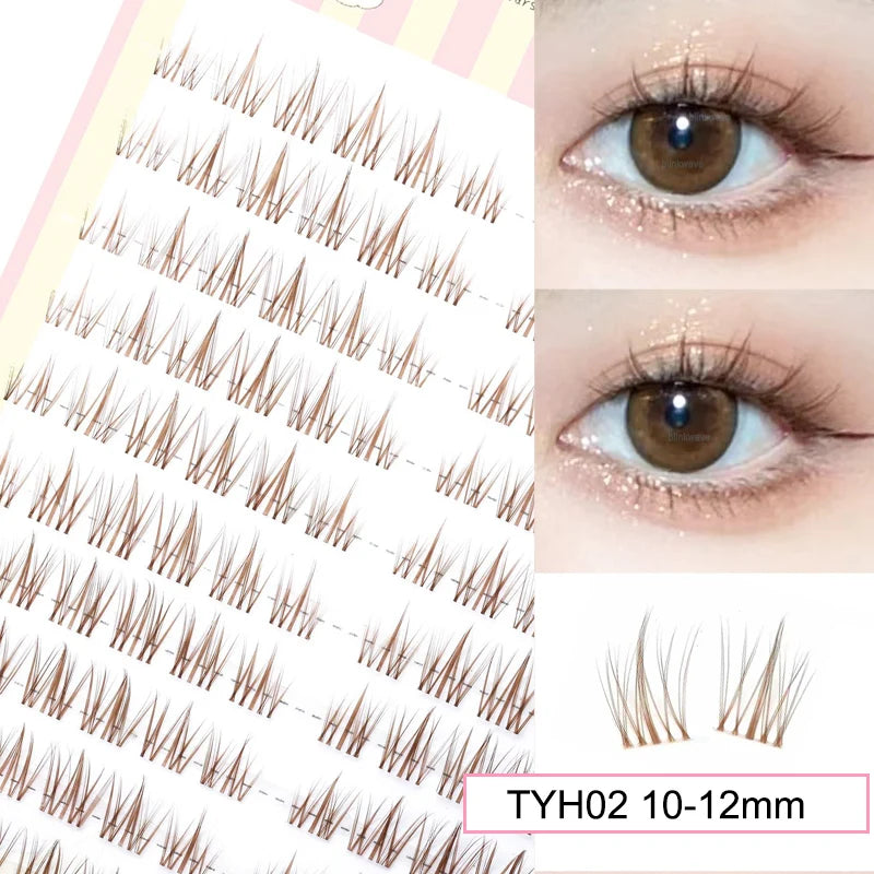 Sunflower Lashes Brown Manga False Eyelashes Natural Soft  Large Capacity Anime Eyelashes Douyin Wanghong Makeup Anime Eyelashes
