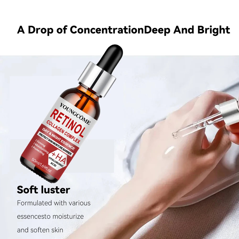 Retinol Day and Night Serum. Smooth Out Wrinkles. Deeply Moisturize the Skin Moisturizing Anti-Wrinkle Aging Shrinks Pores
