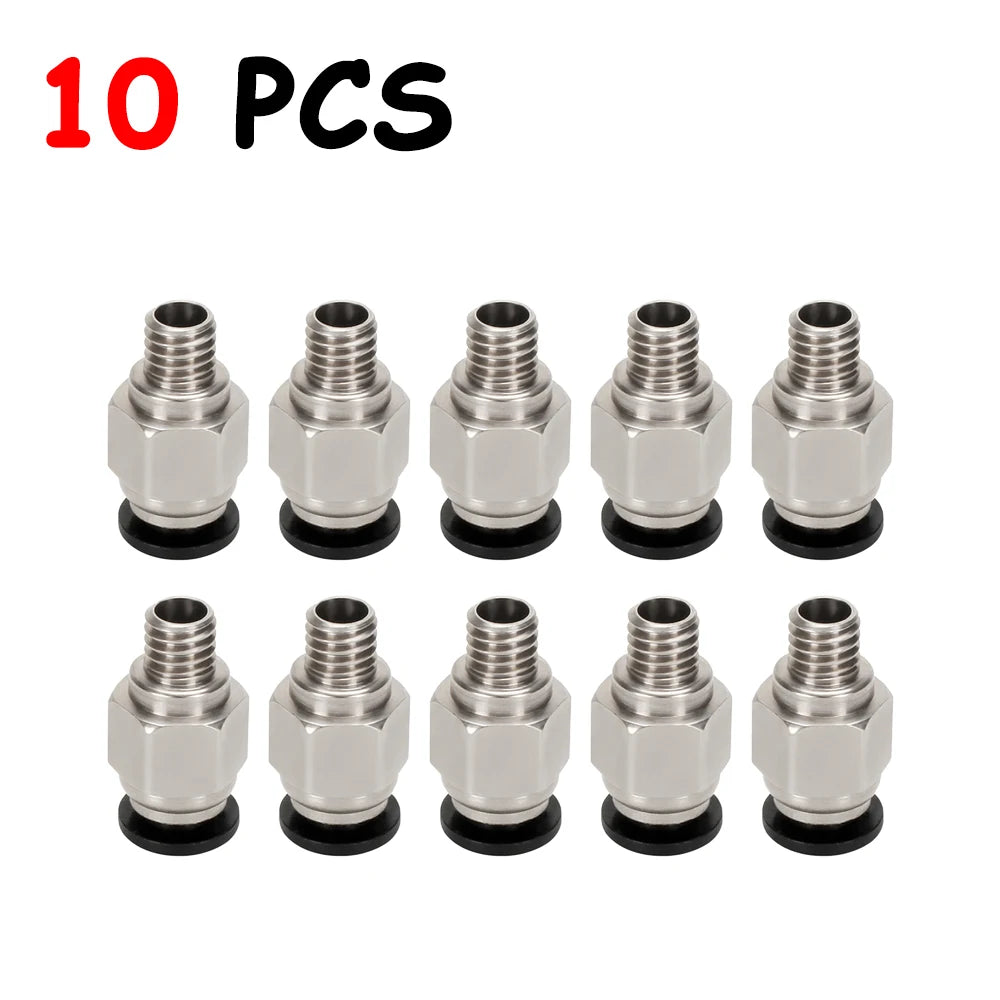 1-10pcs 3d Printer Accessories PC4-M6 Male Straight Pneumatic PTFE Tube Push in Quick Fitting Connector