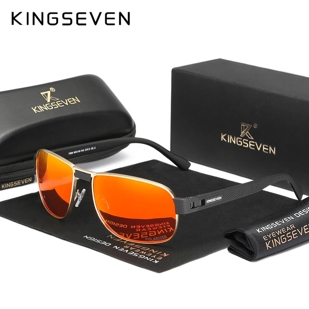 KINGSEVEN Men Polarized UV400 Sunglasses Fashion Vintage Retro Rectangle Classical Protective Glasses Outdoor Driving Eyewear