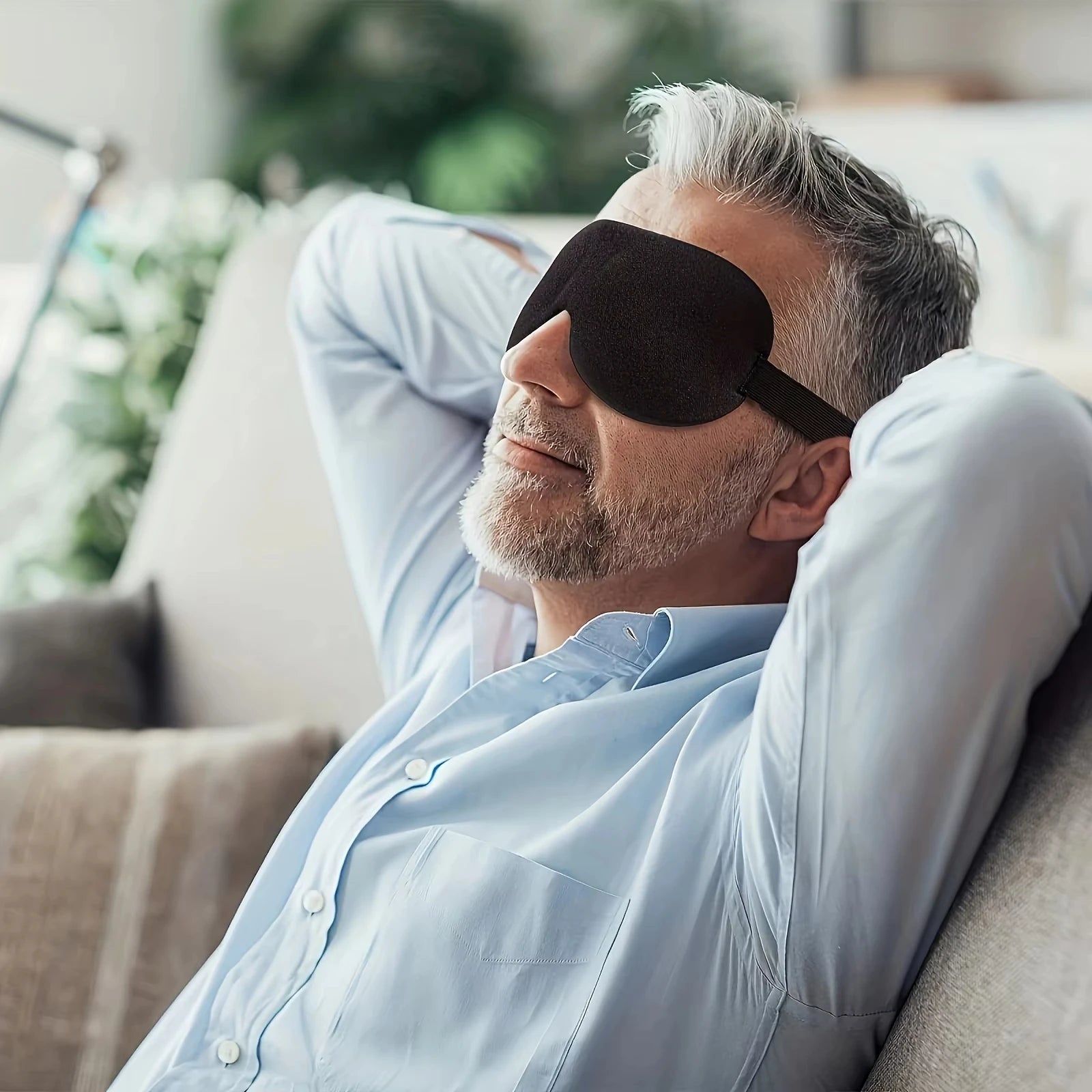 1pc Unisex Sleep Mask, 3D Light Blocking Eye Mask, Comfortable Polyester, Ideal for Supine and Side Sleepers Eyepatch