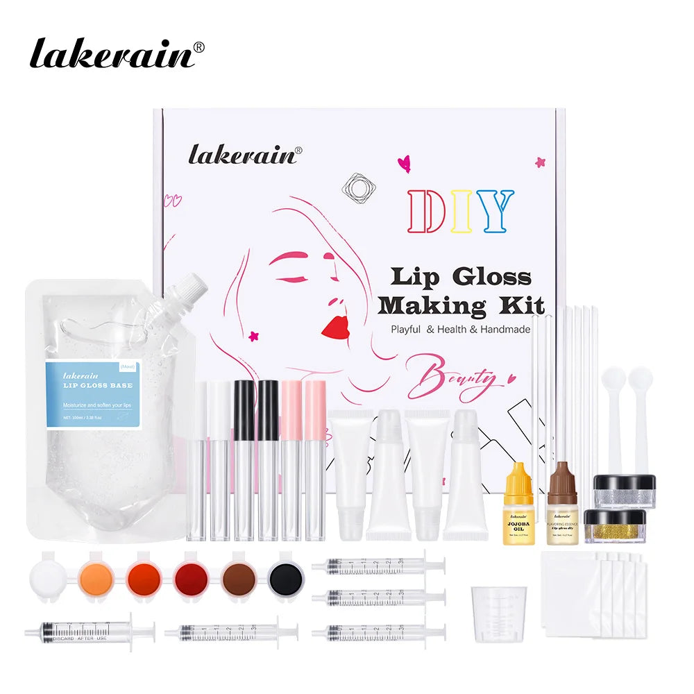 DIY Lip Gloss Making Kit Moisturizing Lip Gloss Base Diy Raw Material Tool Kit Shiny Glitter Lip Tints Glaze Handmade Cosmetic