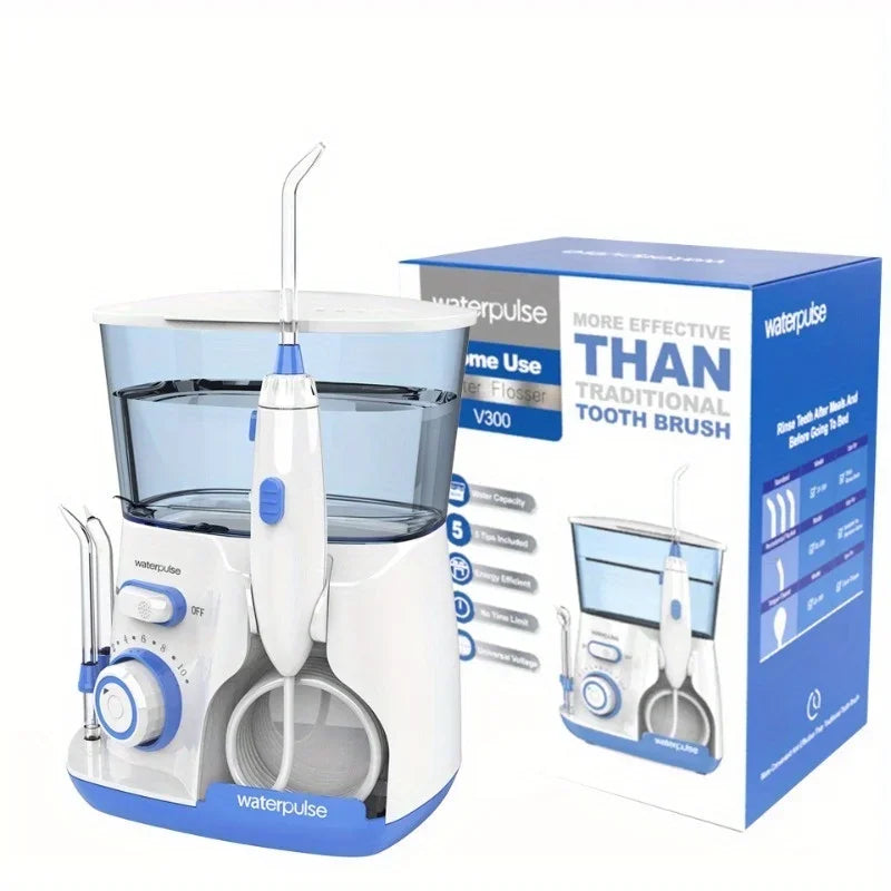 Waterpulse V300G Oral Irrigator 5pcs Tips Dental Water Flosser Electric Cleaner 800ml Oral Hygiene Dental Flosser for Oral Care