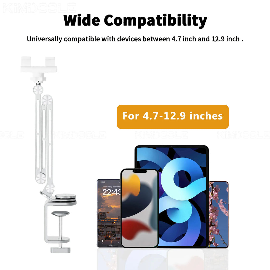 3 Rod Tablet Stand with 360 Rotation and Adjustable Angles Compatible With Tablets Phones and Laptops Portable and Foldable