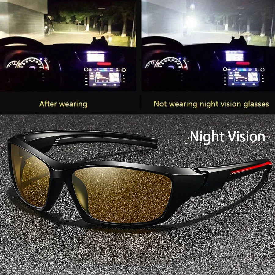Fashion Vintage Square Frame Unisex Night Vision Glasses Reduce Visual Fatigue Lenses Anti-Glare Anti-Reflective Eyewear