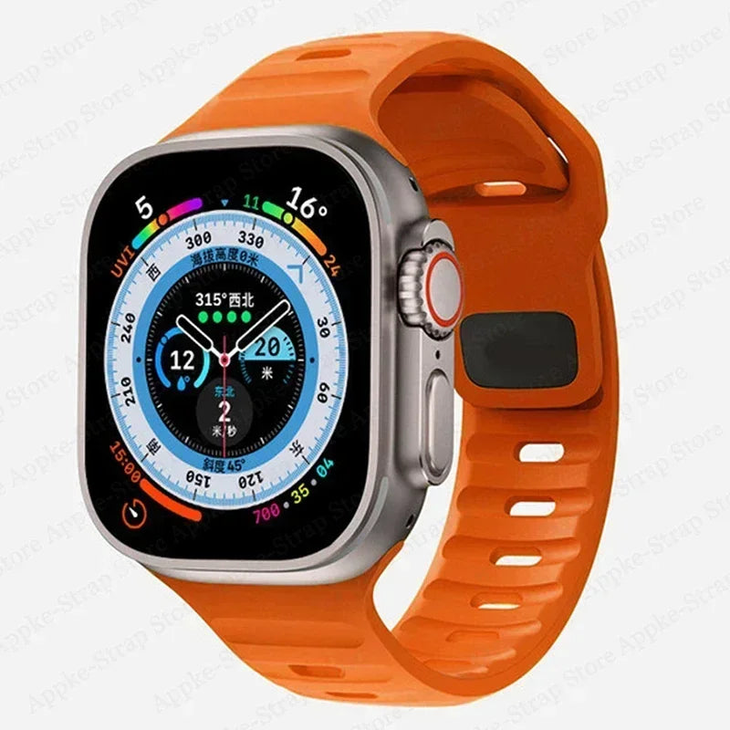 Sport Strap For Apple Watch Ultra band 49mm 45mm 46mm 44mm 42mm 41mm Silicone Air hole Bracelet iWatch Serie 11 10 9 8 7 6 SE