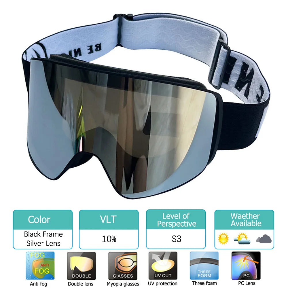 2024 New Double Layer Magnetic Ski Goggles Polarized Lens Skiing Anti-Fog UV400 Snowboard Goggles Men Women Ski Glasses Eyewear
