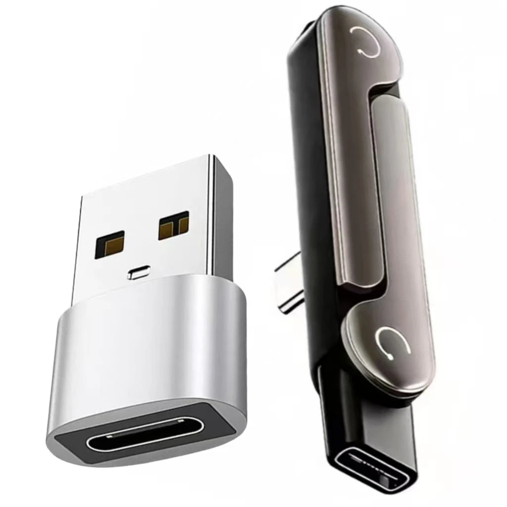Type-C Phone Charging Bracket Adapter with 240 W Fast Charging Support, OTG Functionality, and Foldable Mounting Stand — USB-C M