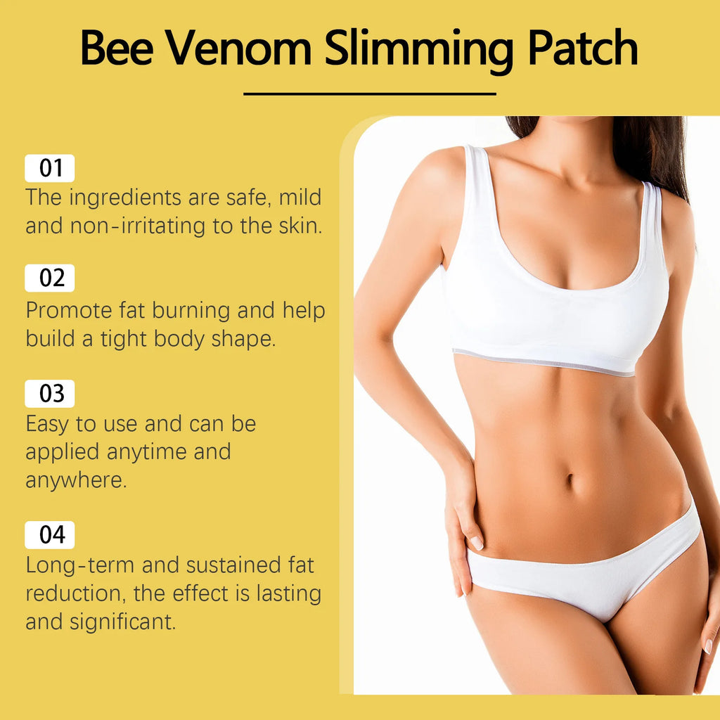 Bee Venom Body Shaping Patch Tighten Skin Firm Body Contour Improve Elasticity Boost Blood Circulation Gentle Skin Firm Patches