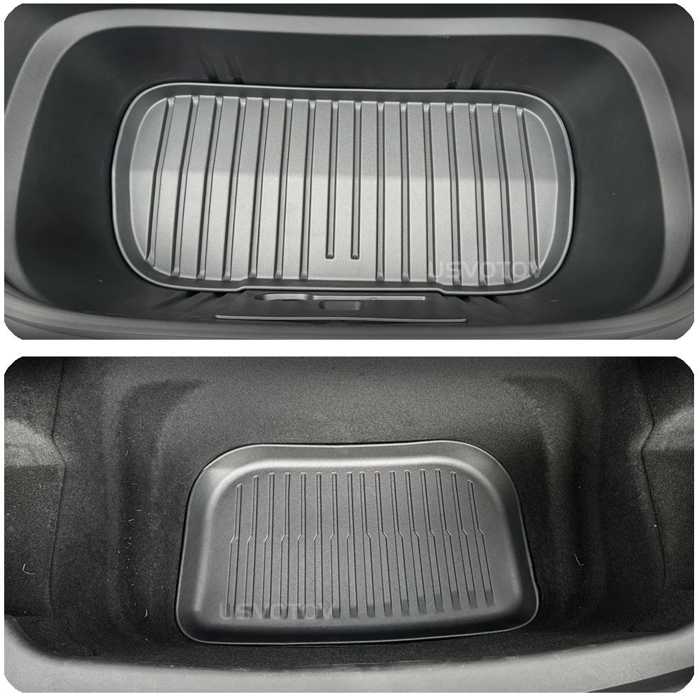 USVOTOV For Tesla Model Y Juniper 2025 2026 Floor Mats TPE Front Rear Cargo Liner Backrest Pads Trunk Mats for Tesla Accessories