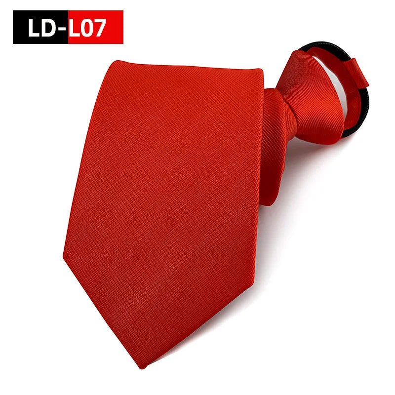 Zipper Tie Men Necktie Lazy Pre-tied Ties Solid 8cm Hot Sell Style Zipper Necktie For Men Women Bridegroom Wedding Wholesale