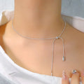 S925 Sterling Silver Necklaces For Women Simple Chain Fashion Minimalist Pendant Necklaces Adjustbale Necklace Birthday Gift