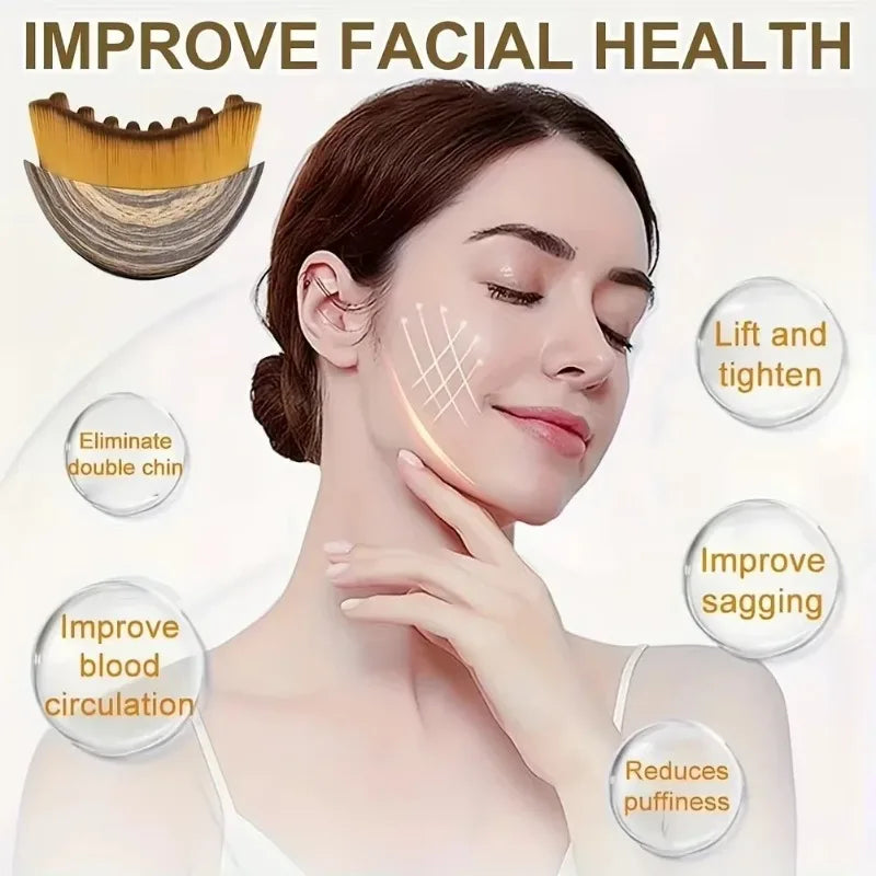 Portable Face Neck Massage Brush Facial Contour Sculpting Tool Skin Relax Massage Accessory For Daily Facial Care