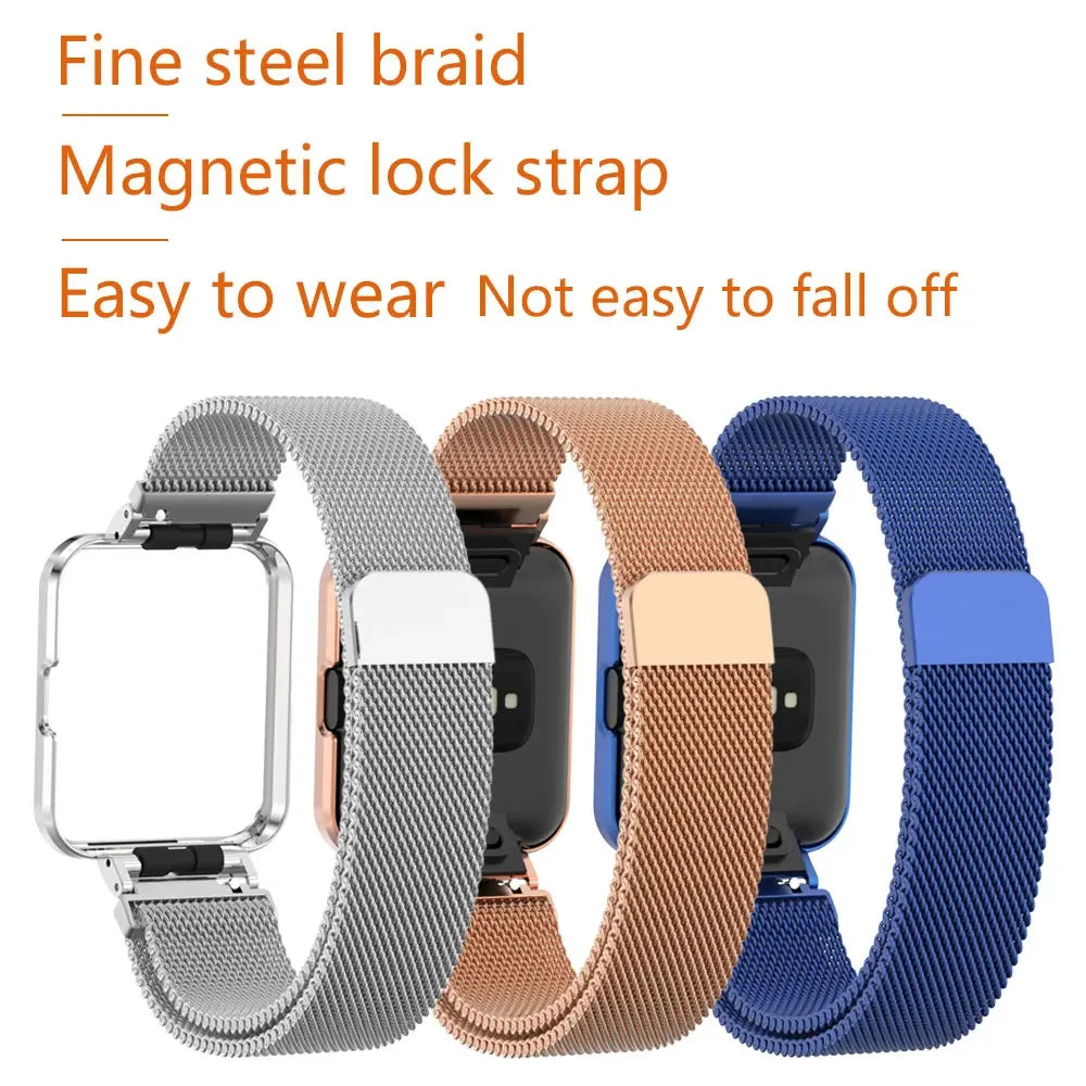 Milanese Strap For Xiaomi Redmi Watch 2 Lite Smart Watch Metal Frame Protector Case Bracelet Watchband For Redmi Watch 1 strap