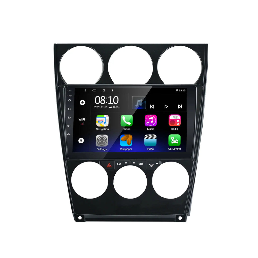Car Radio for Mazda 6 Atenza 2002-2008, Car Stereo for Mazda 6 Atenza 2002 2003 2004 2005 2006 2007 2008 Build-in Carplay & Android Auto, with GPS Navigation, WiFi, Bluetooth, FM, 2G+32G