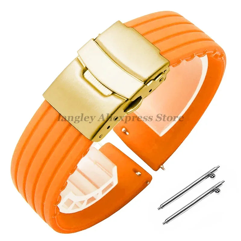 18mm 20mm 22mm 24mm Quick Release Silicone Watchband for Huawei Watch GT4/GT3 46mm for Seiko for Omega for Fossil Rubber Straps