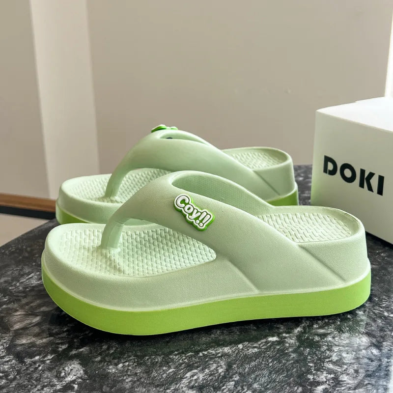 Summer Women's Flip-Flops 3cm Height Non-Slip Summer Sandals Ladies Slides Girl's Slippers