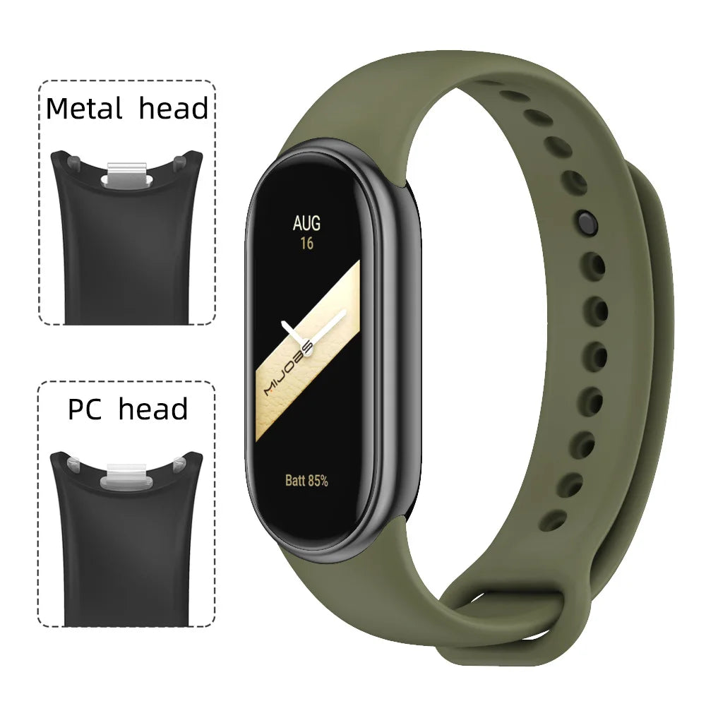 Bracelet for Mi Band 10 Strap for Mi Smart Band 10 9 8 NFC SmartWatch Sport Silicone Rubber Wristband Correa Miband 8 9 Strap