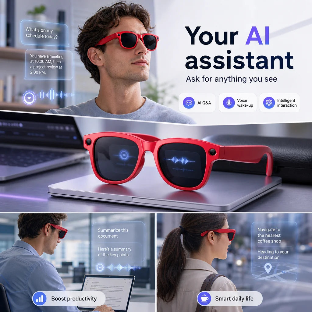 2026 New TOP1 Photochromic Smart Glasses 8MP HD Camera 30MP Photo 1200P Video Recording AI Translation Bluetooth Call Sunglasses