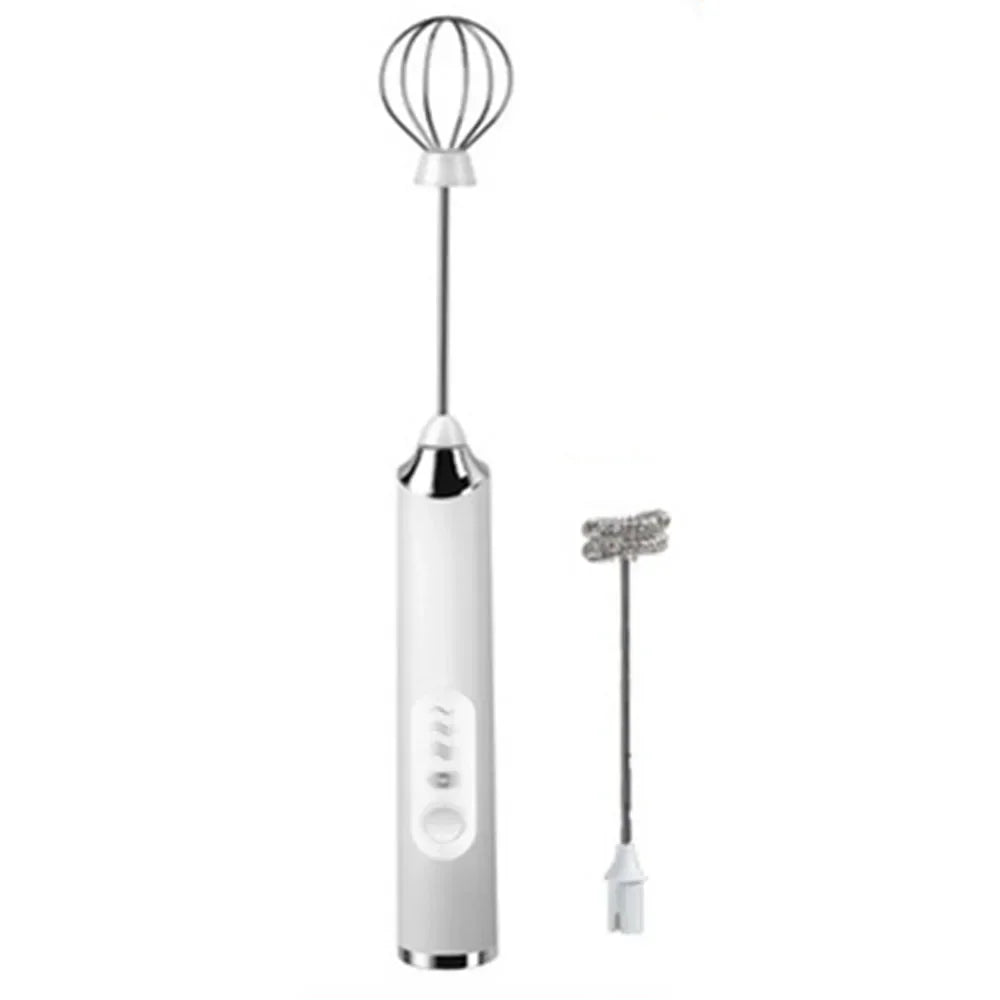 Electric Foamer Mixer Whisk Beater Stirrer 3-Speeds Coffee Milk Drink Frother USB Rechargeable Handheld Food Blender Whisk