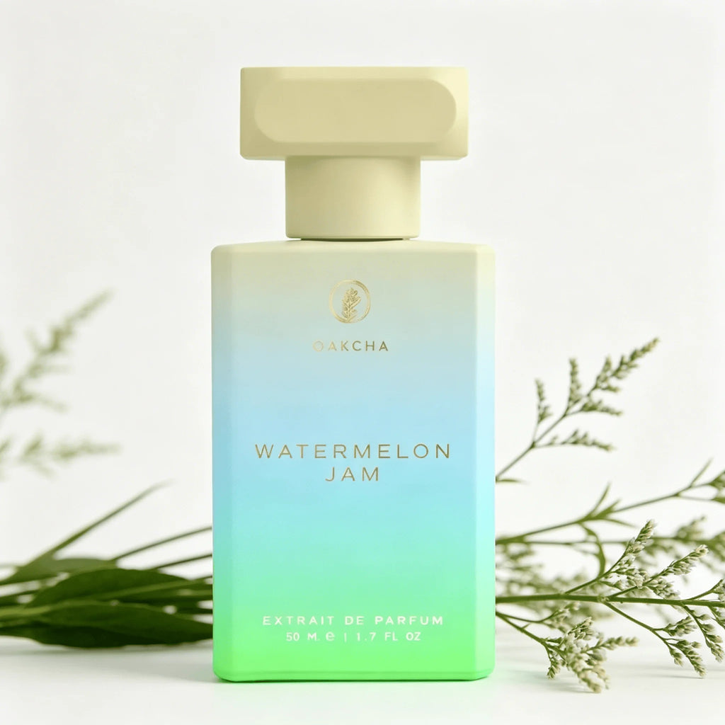 Oakcha Watermelon Jam Extrait De Parfum 50ml Long Lasting Fresh Juicy Watermelon Fruity Fragrance Women Perfume Gradient Blue Green Frosted Bottle Summer Refreshing Scent Daily Vacation Gift for Ladies