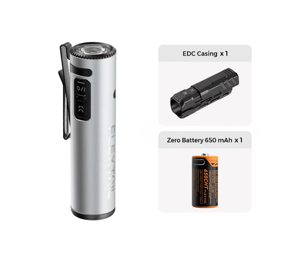 FLEXTAIL ZERO FLASHLIGHT - 47g 1200 Lumens EDC Flashlight, 7 Light Modes with Replaceable and Rechargeable Battery
