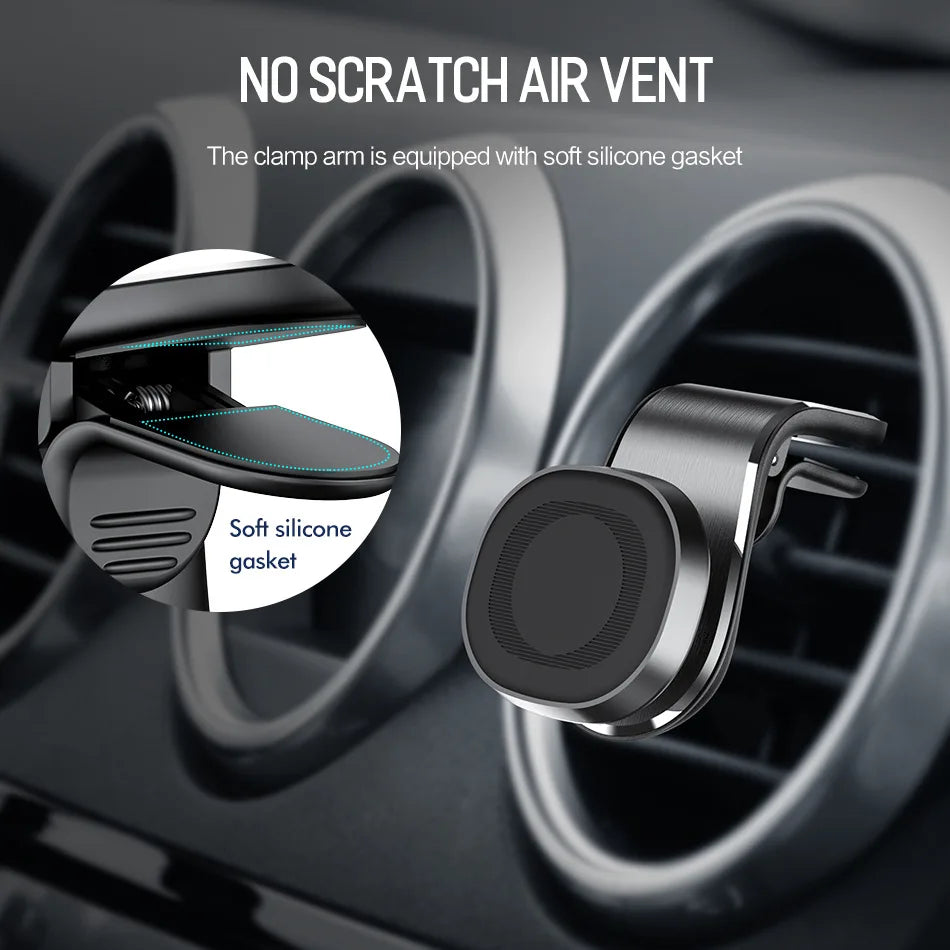 Magnetic Car Phone Holder Air Vent Mount with GPS Support Bracket for iPhone Samsung Xiaomi - Universal Smartphone Mount