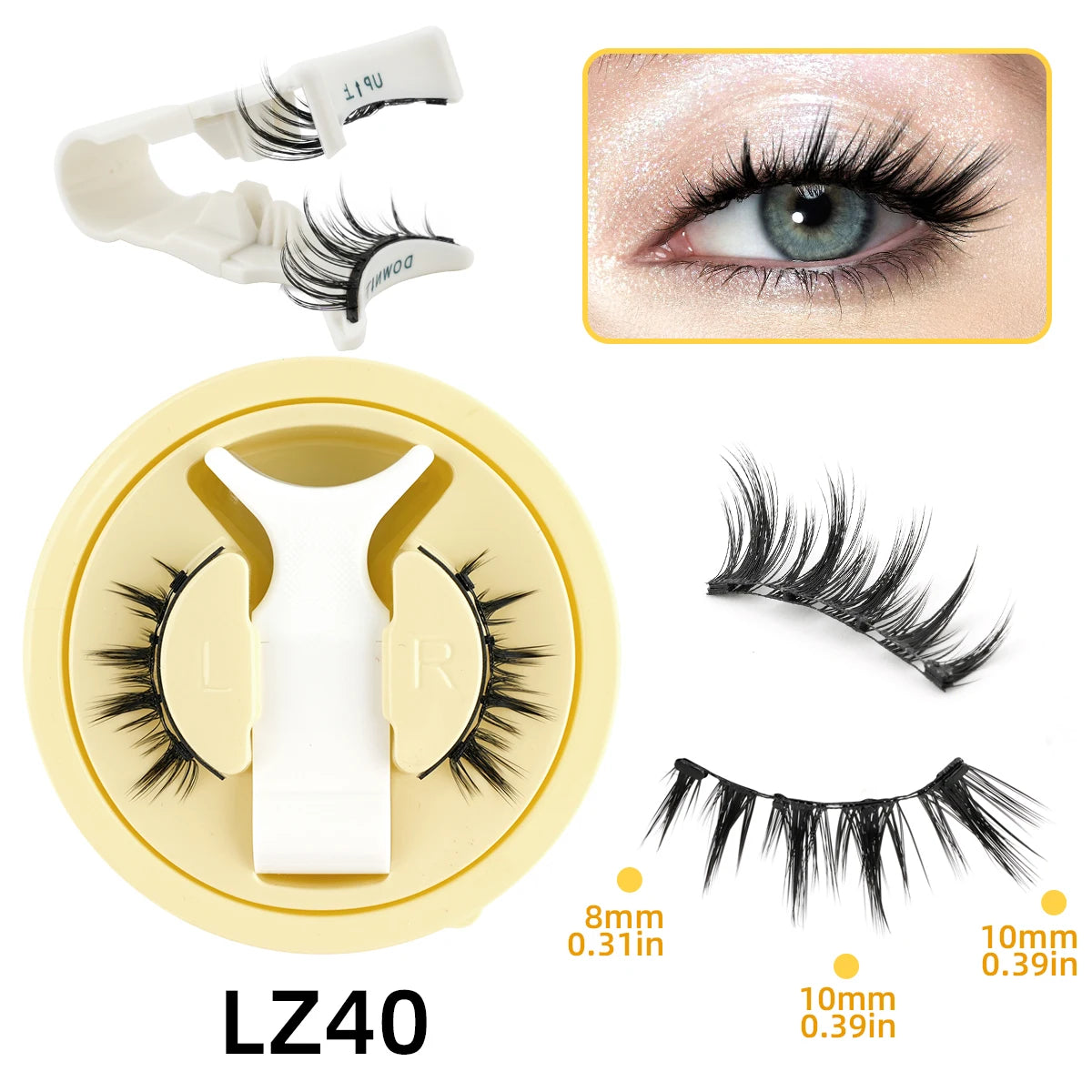1 Pair Magnetic Eyelashes Set Reusable Easy to Use Eyelash Extension Tools Natural Curler False Eyelashes With Magnetic Tweezers