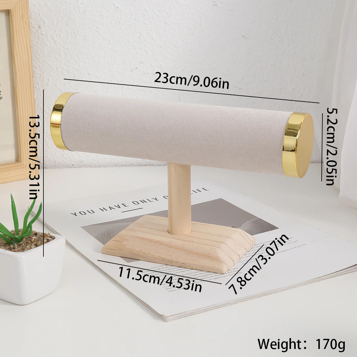 Jewelry Bracelet Display Stand Vertical T Bar Tower Organizer for Hair Band Home Organization Scrunchies Desktop Showcase